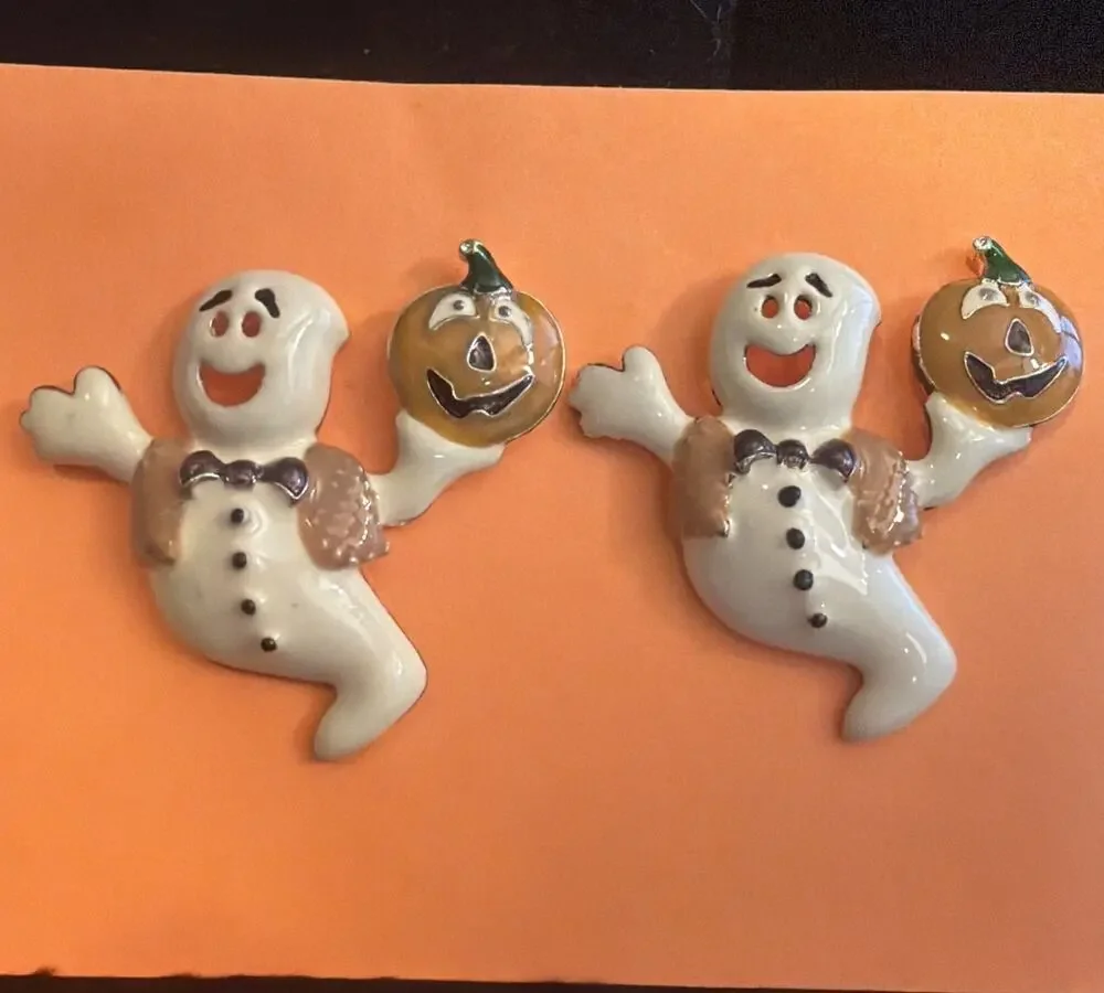 Halloween Ghost & Pumpkin Enamel Pins Bundle New Fun Lot Fall Brooches